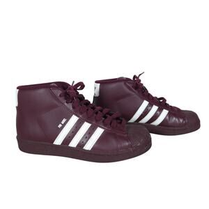 Adidas Mens High Top Sneakers 6 Red White Pro Model Streetwear Retro Rugby Shoes